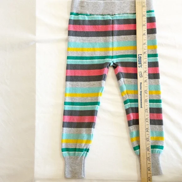 Cherokee EUC 2012 Gray and Mulitcolor Stripe Knit Leggings Size 3T - Picture 7 of 9